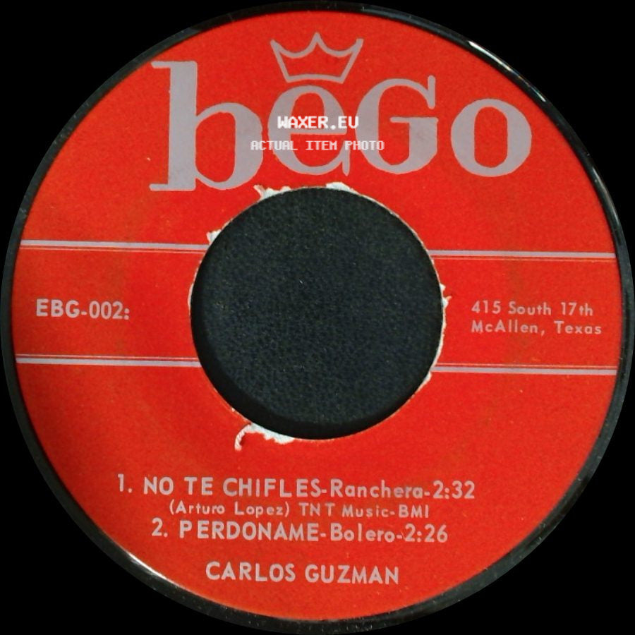 Carlos Guzman - Unknown Title A / No Te Chifles / Perdoname side B
