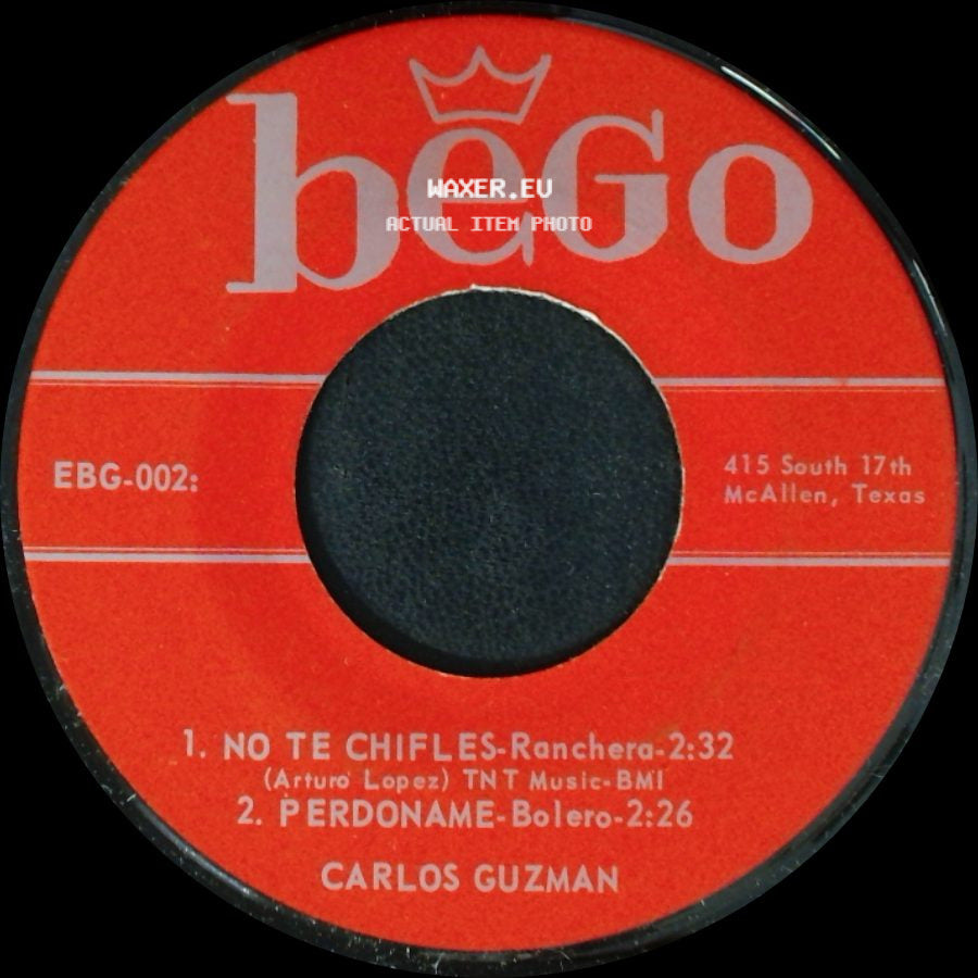 Carlos Guzman - Unknown Title A / No Te Chifles / Perdoname side B
