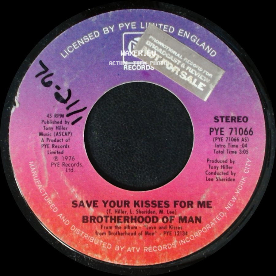Brotherhood Of Man - Let's Love Together / Save Your Kisses For Me side B