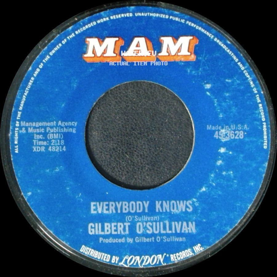Gilbert O'sullivan - Everybody Knows / Out Of The Question side A