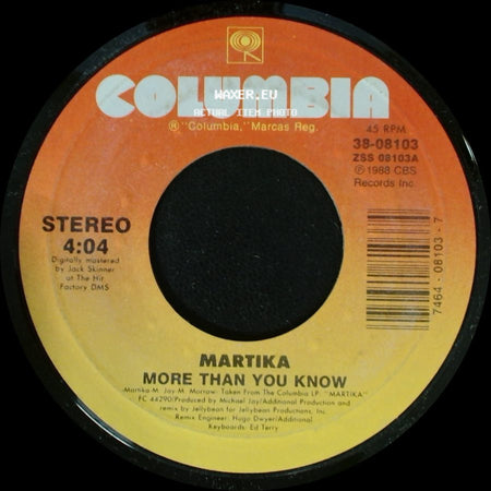 Martika - Alibis / More Than You Know side B
