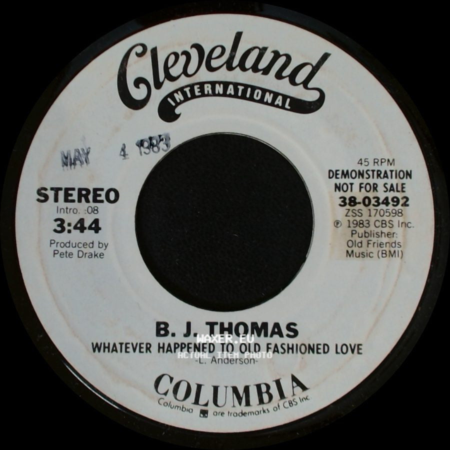 B. J. Thomas - Whatever Happened To Old Fashioned Love / Whatever Happened To Old Fashioned Love side A
