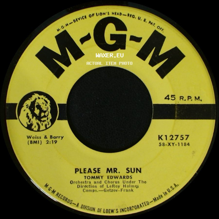 Tommy Edwards - Please Mr. Sun / The Morning Side Of The Mountain side A