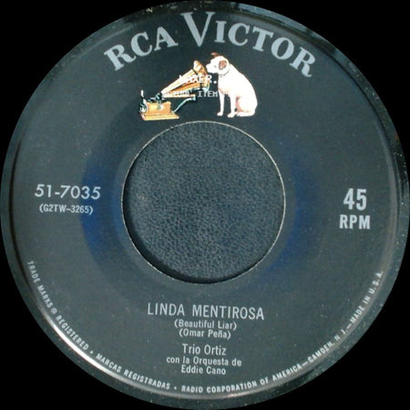 Trio Ortiz - Vuelve A Mi (Come Back To Me) / Linda Mentirosa (Beautiful Liar) side B