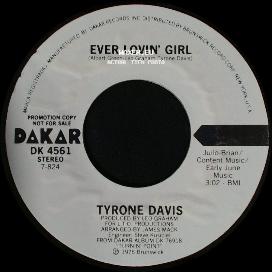 Tyrone Davis - Ever Lovin' Girl / Ever Lovin' Girl side B