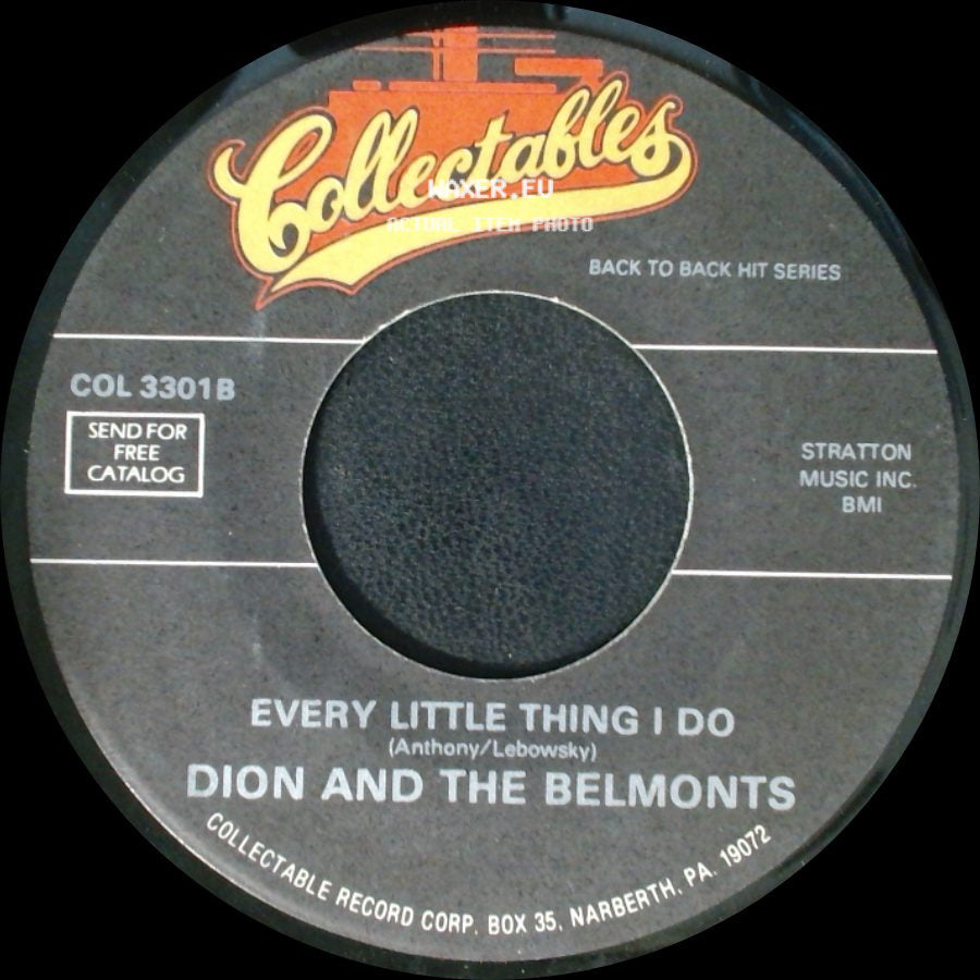 Dion And The Belmonts - Don't Pity Me / Every Little Thing I Do side B