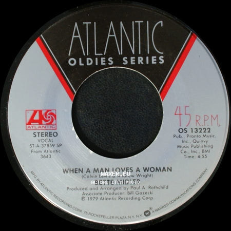 Bette Midler - The Rose / When A Man Loves A Woman side B