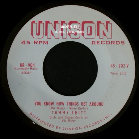 Tommy Britt - You Know How Things Get Around / Girl Crazy Guy side A