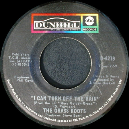 The Grass Roots - Sooner Or Later / I Can Turn Off The Rain side B
