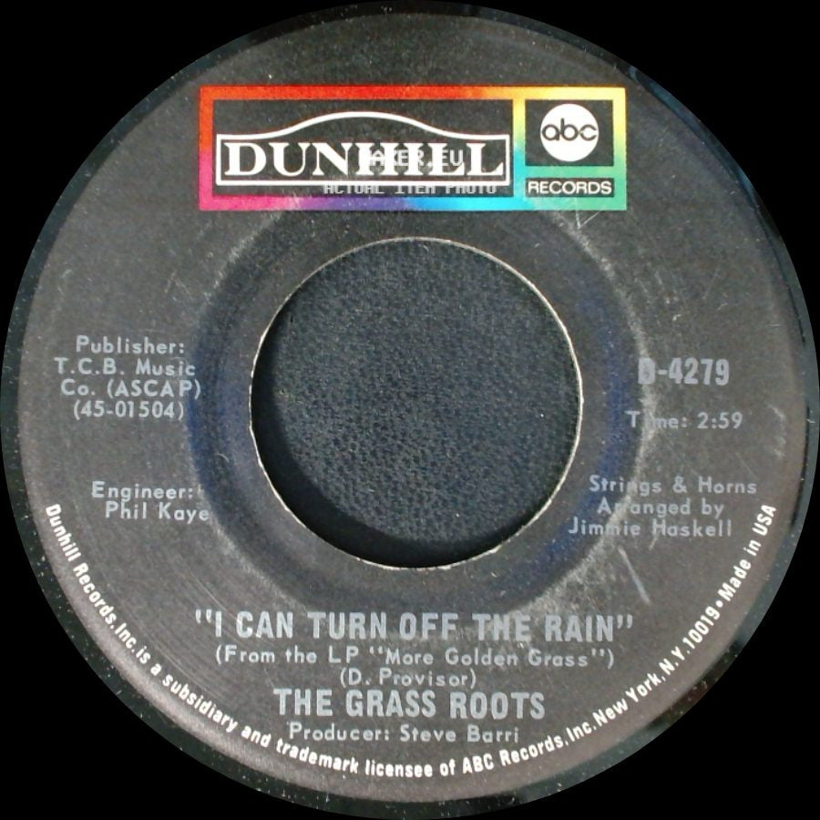 The Grass Roots - Sooner Or Later / I Can Turn Off The Rain side B