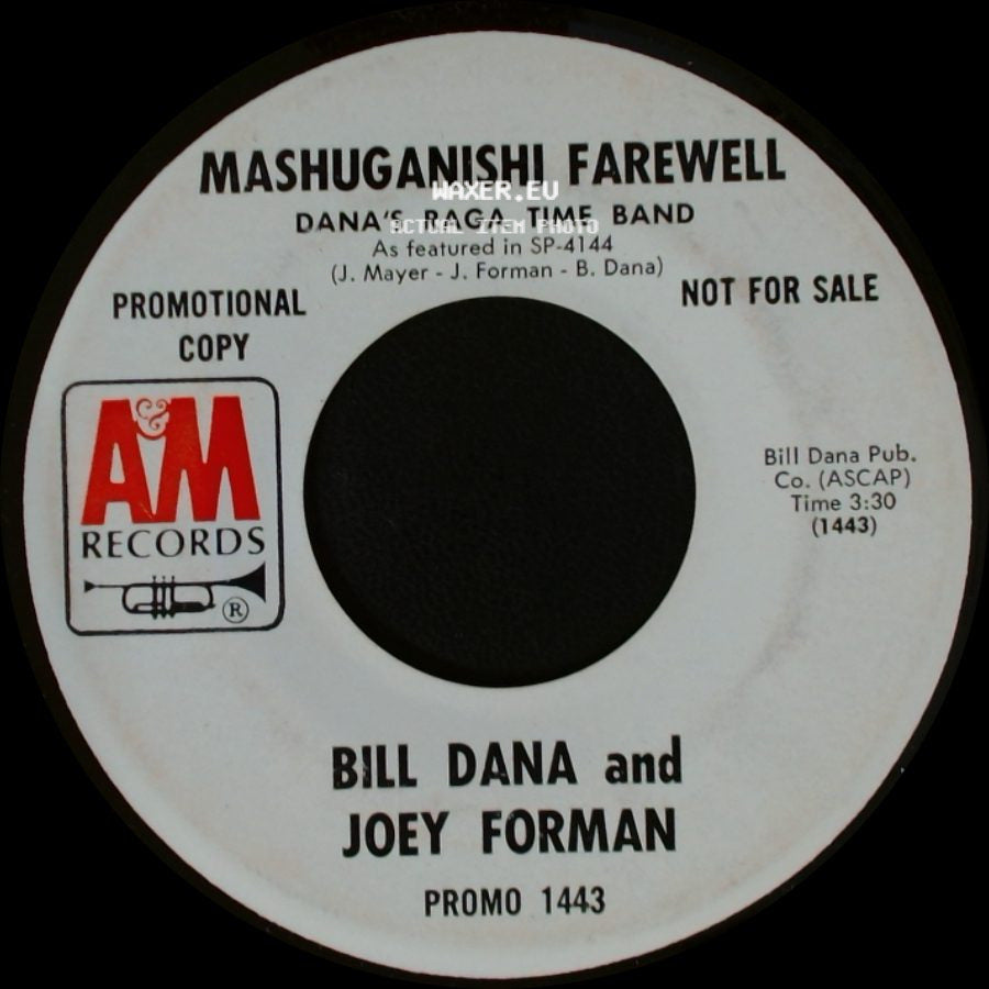 Bill Dana And Joey Forman - Mashuganishi Farewell / Mashuganishi Farewell side A