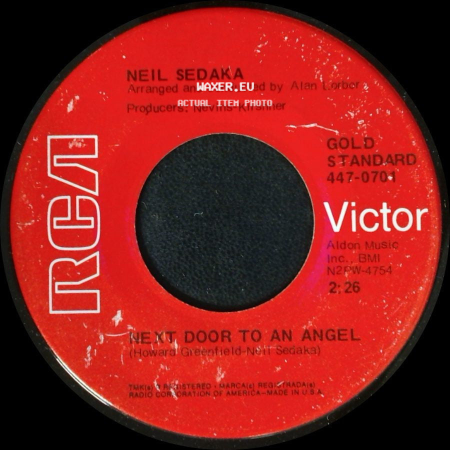 Neil Sedaka - Breaking Up Is Hard To Do / Next Door To An Angel side B