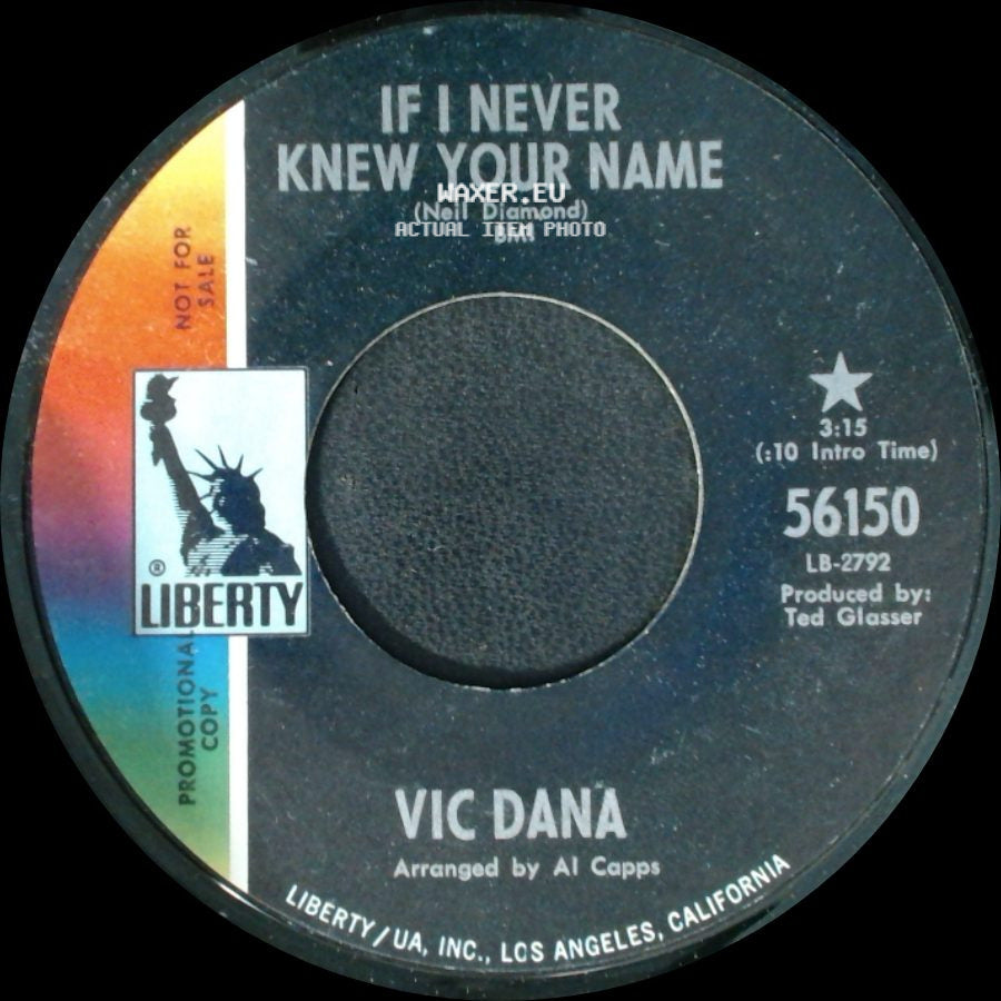 Vic Dana - If I Never Knew Your Name / Sad Day Song side A