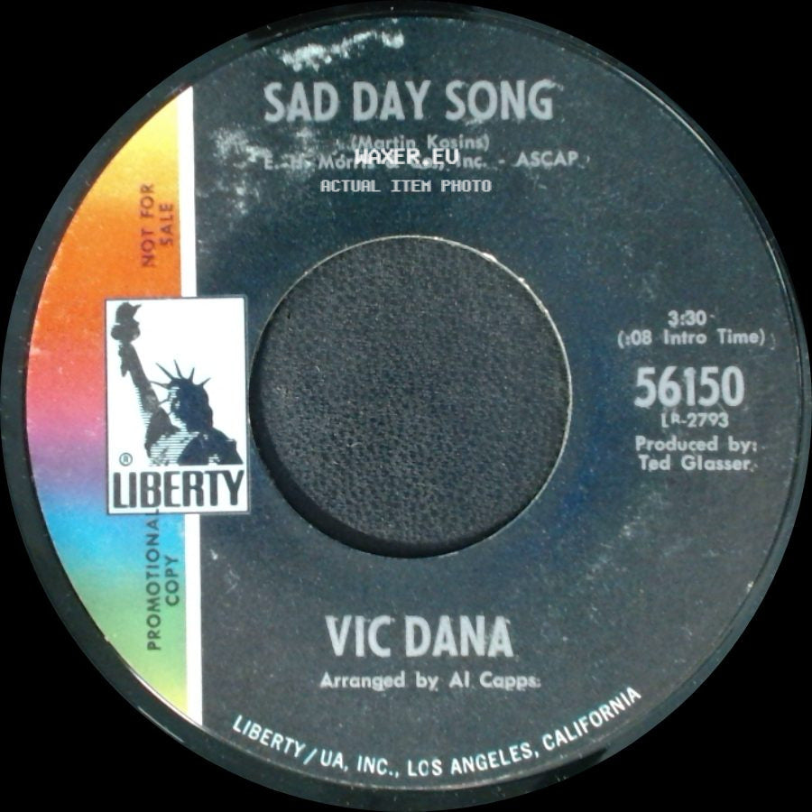 Vic Dana - If I Never Knew Your Name / Sad Day Song side B