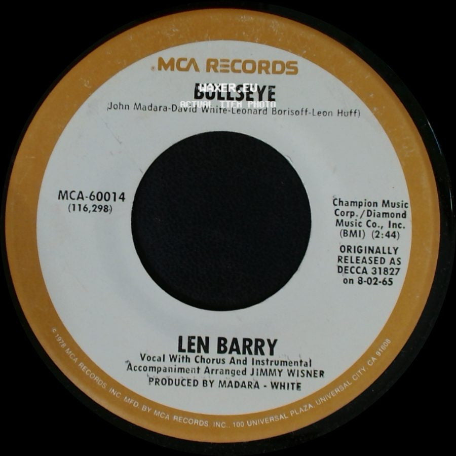 Len Barry - Bullseye / 1-2-3 side A