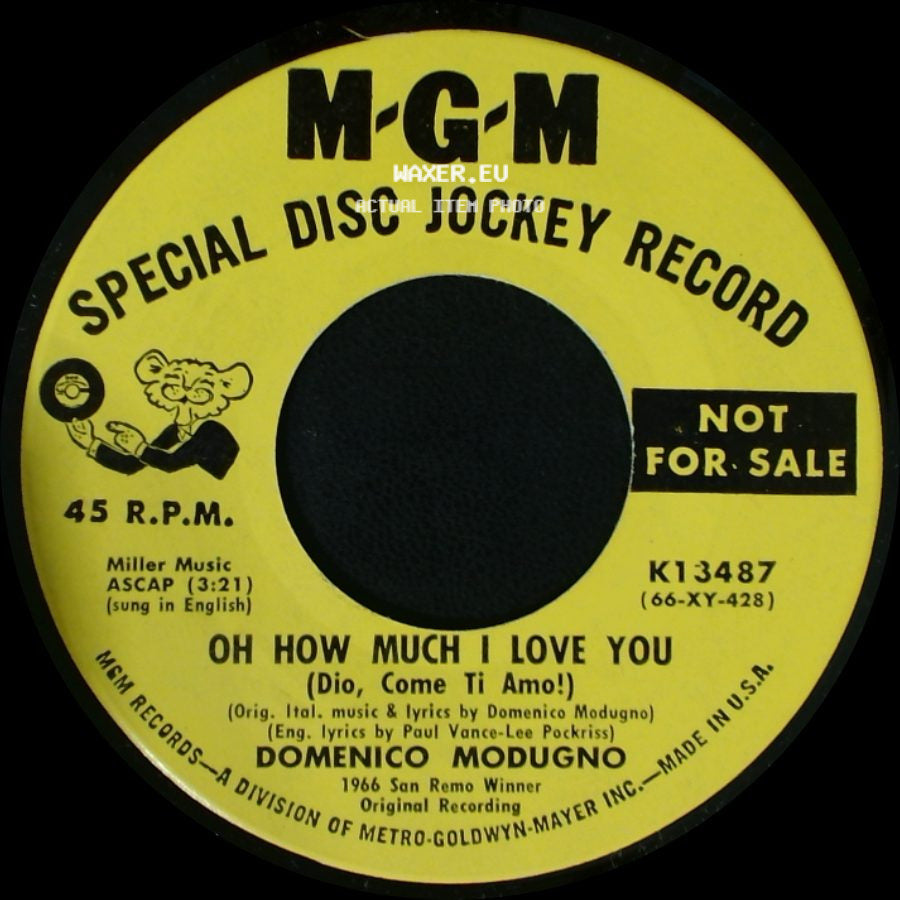 Domenico Modugno - Dio, Come Ti Amo! / Oh How Much I Love You (Dio, Come Ti Amo!) side B