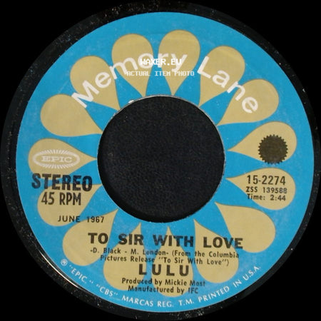 Lulu - Morning Dew / To Sir With Love side B