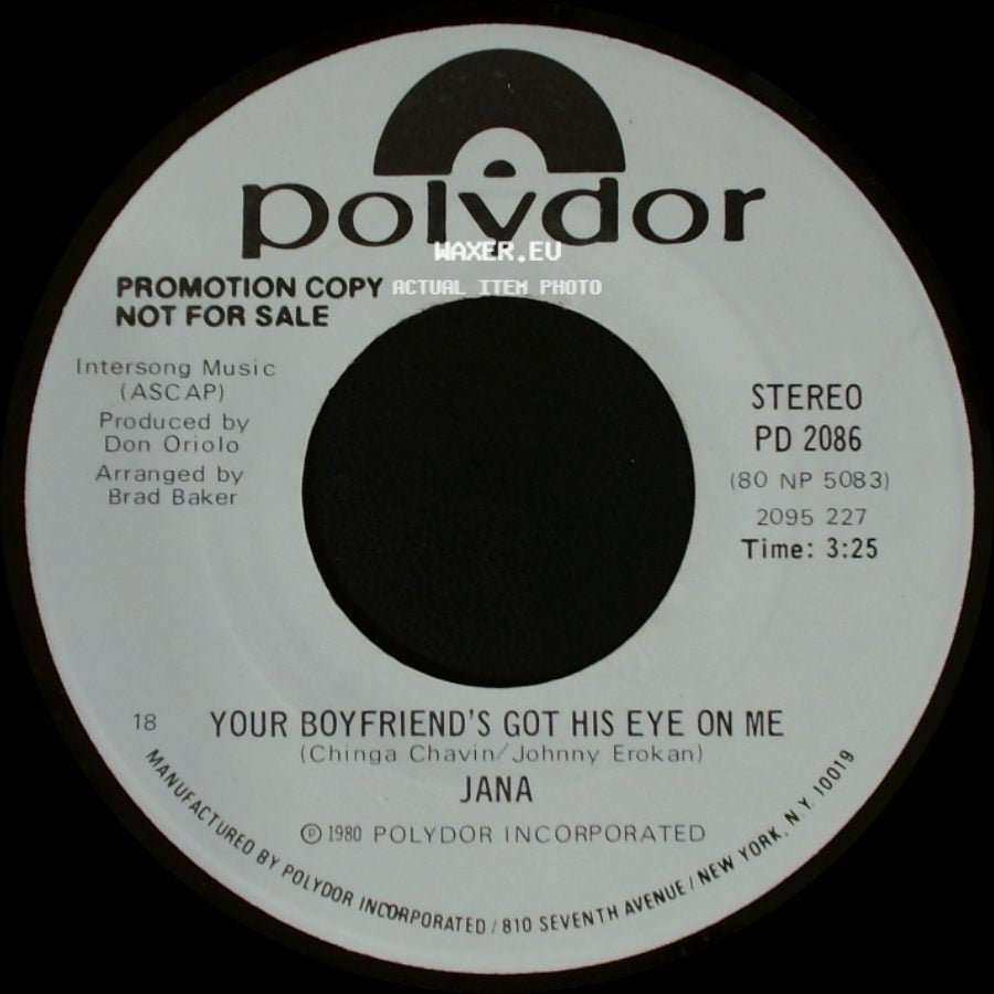 Jana - Your Boyfriend's Got His Eye On Me / Your Boyfriend's Got His Eye On Me side B