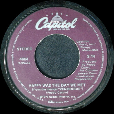 Peppy Castro - Happy Was The Day We Met / Mind Boggeleer (From The Musical "Zen Boogie") side A