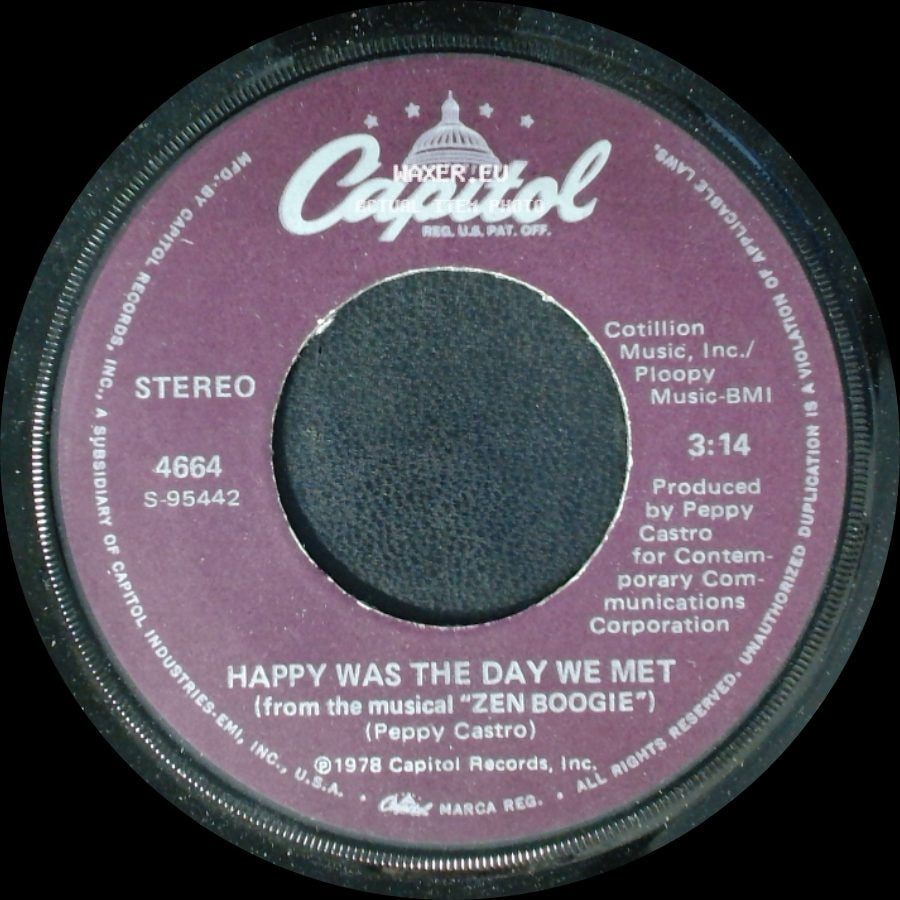 Peppy Castro - Happy Was The Day We Met / Mind Boggeleer (From The Musical "Zen Boogie") side A