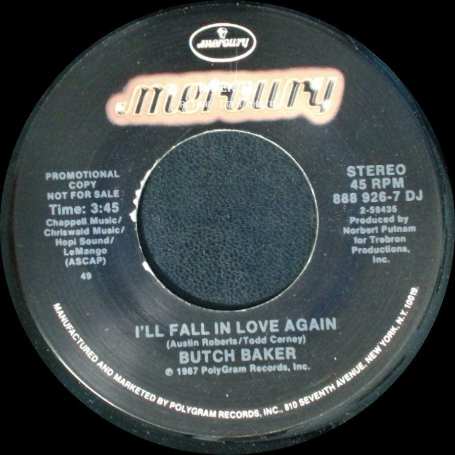 Butch Baker - I'll Fall In Love Again / I'll Fall In Love Again side B