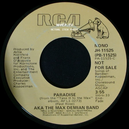 Aka The Max Demian Band - Paradise / Paradise (From The "Take It To The Max" Album, Afl1-3273) side B