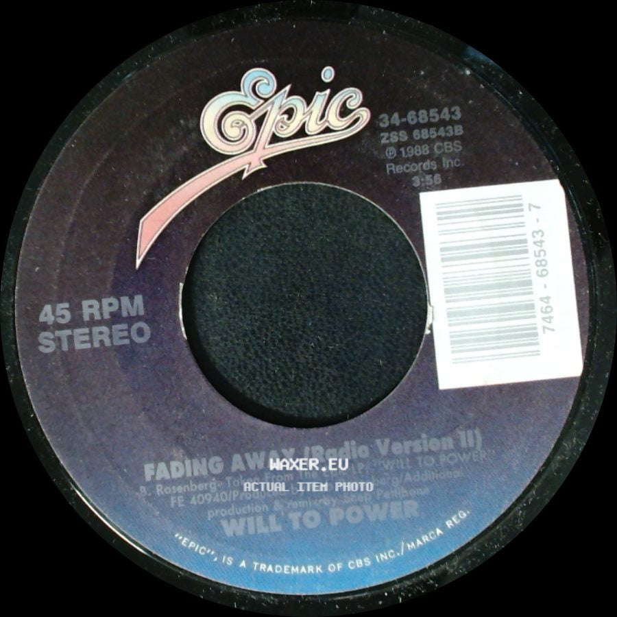 Will To Power - Fading Away (Radio Version 1) / Fading Away (Radio Version Ii) side B