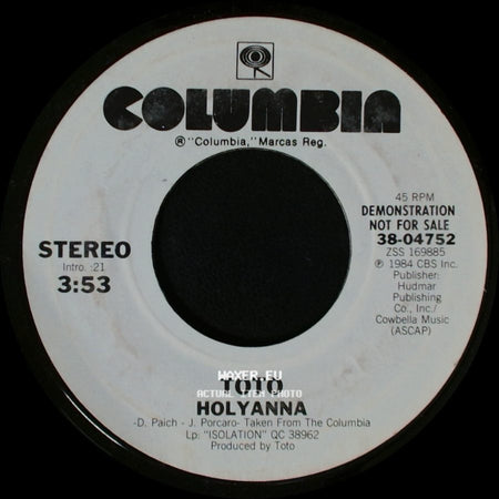 Toto - Holyanna / Holyanna side A