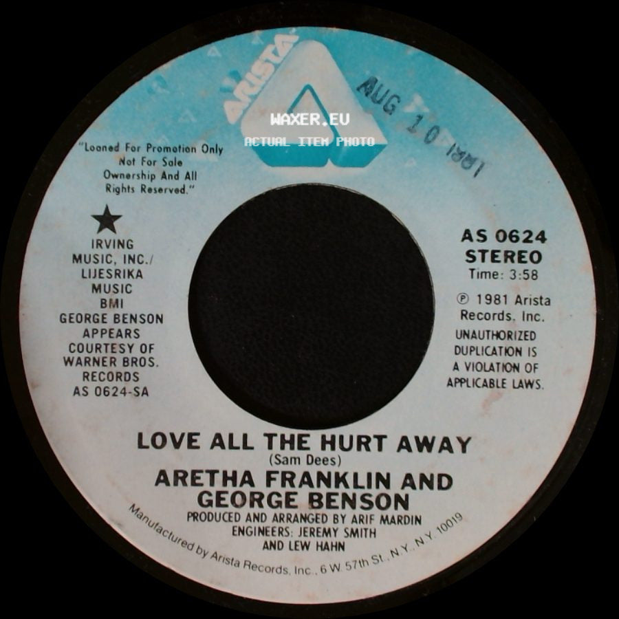 Aretha Franklin And George Benson - Love All The Hurt Away / Love All The Hurt Away side B