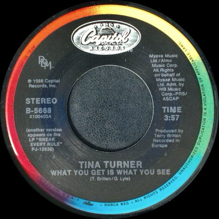 Tina Turner - What You Get Is What You See / What You Get Is What You See (Live) side A