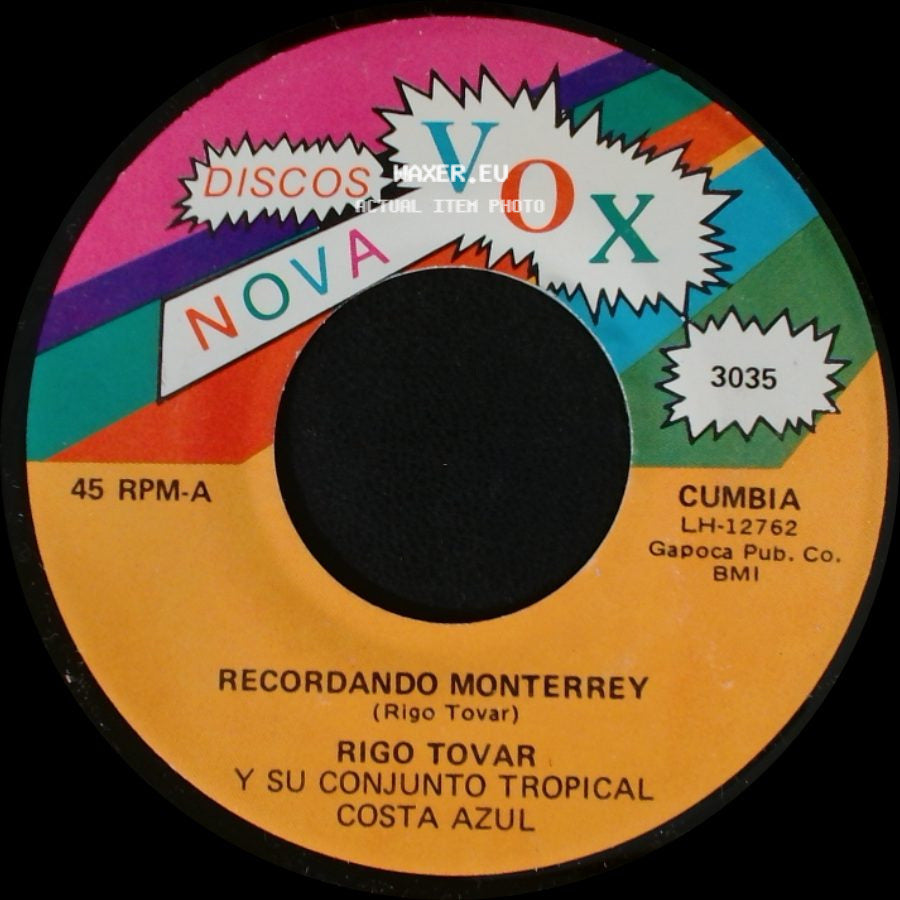 Rigo Tovar Y Su Conjunto Tropical Costa Azul - Triste Navidad / Recordando Monterrey side B