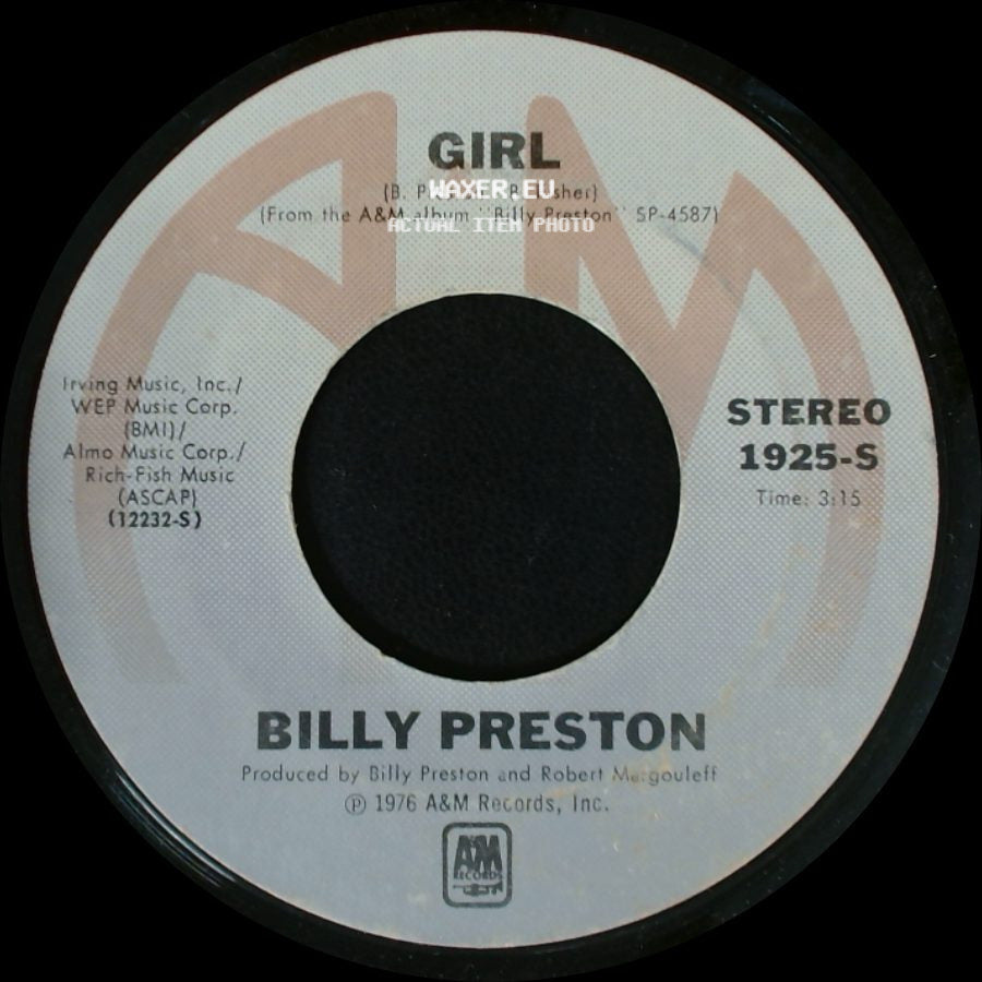 Billy Preston - Girl / Ecstasy side A