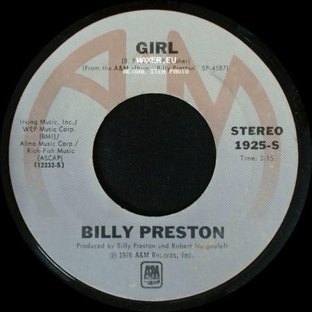 Billy Preston - Girl / Ecstasy side A