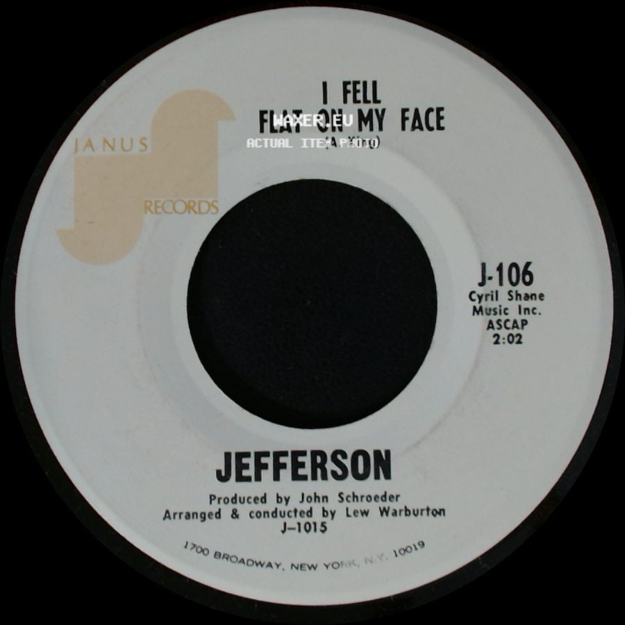 Jefferson - I Fell Flat On My Face / Baby Take Me In Your Arms side A