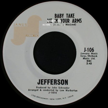 Jefferson - I Fell Flat On My Face / Baby Take Me In Your Arms side B