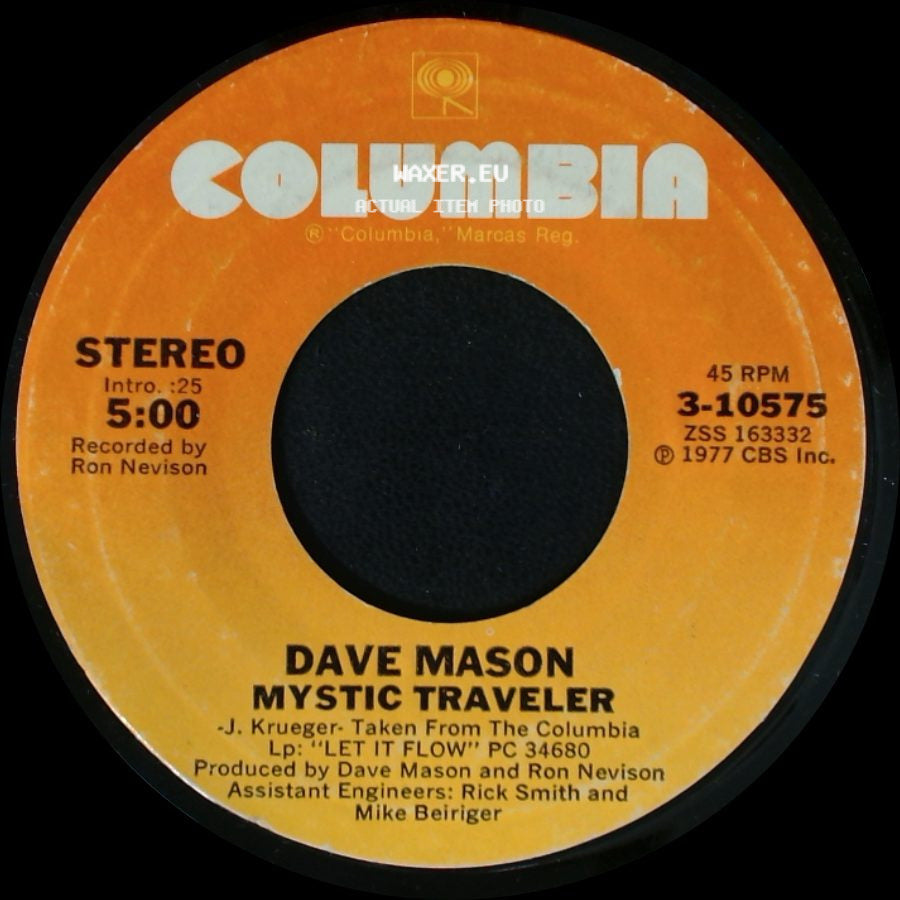 Dave Mason - We Just Disagree / Mystic Traveler side B