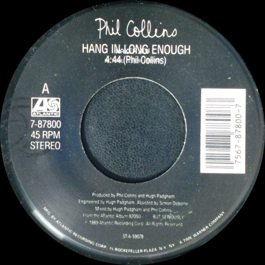 Phil Collins - Hang In Long Enough / Separate Lives (Live) side A