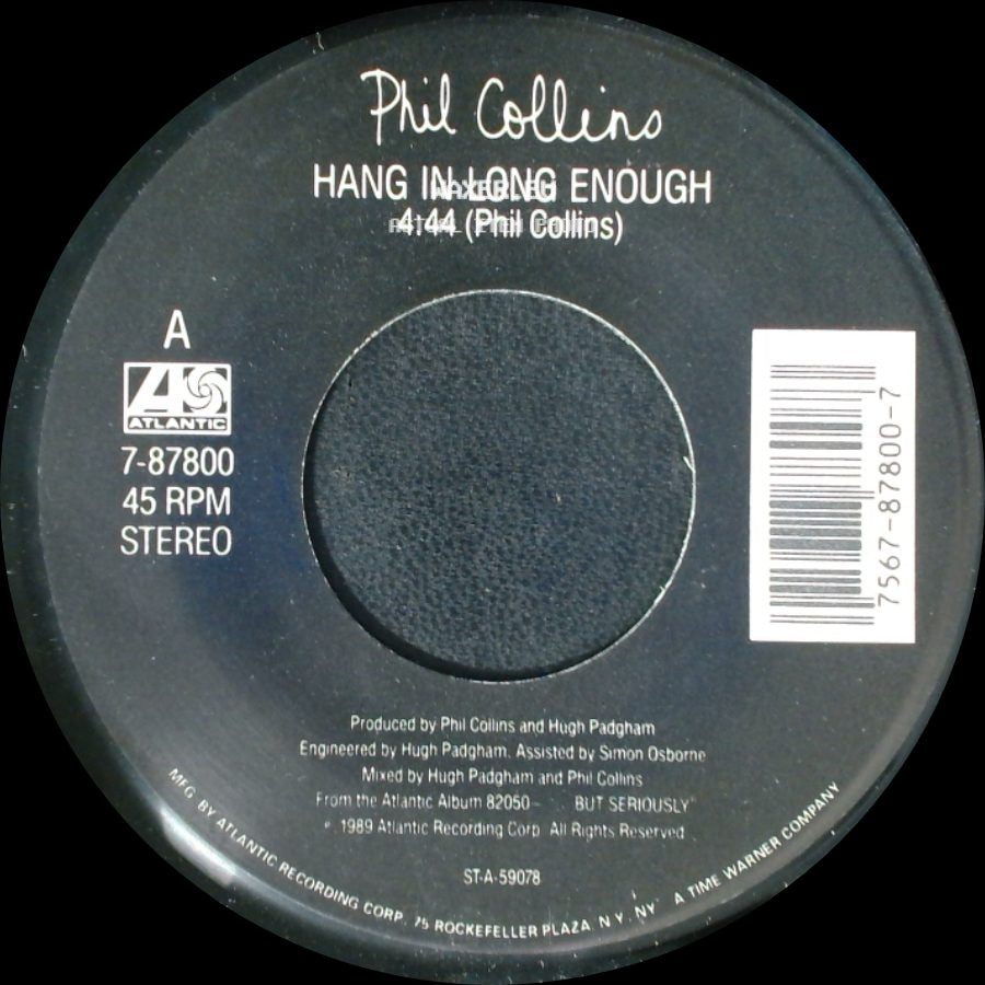 Phil Collins - Separate Lives (Live) / Hang In Long Enough side B