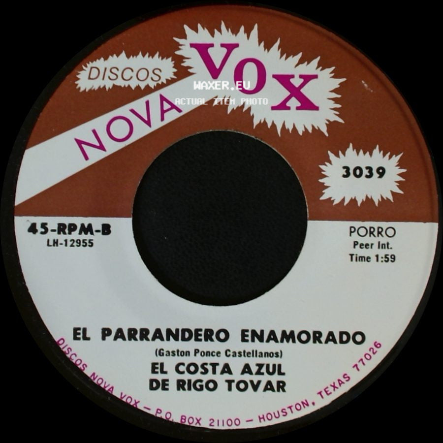 El Costa Azul De Rigo Tovar - El Parrandero Enamorado / Me Voy A Perder side A