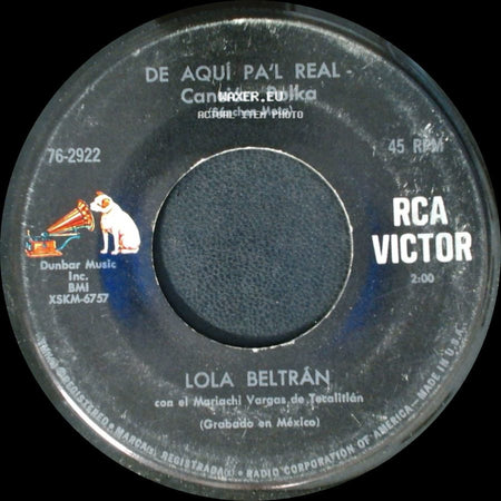 Lola Beltrán - Mi Golondrina - Canción Ranchera / De Aqui Pa'l Real - Canción Polka side B