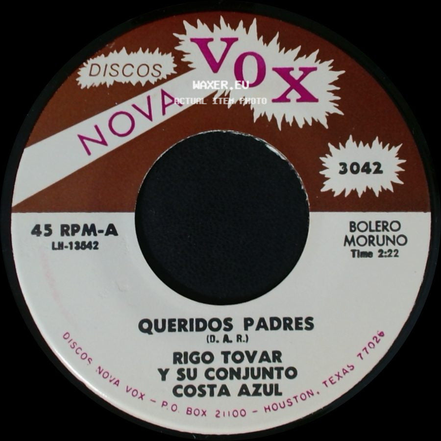 Rigo Tovar Y Su Conjunto Costa Azul - Olvido / Queridos Padres side B