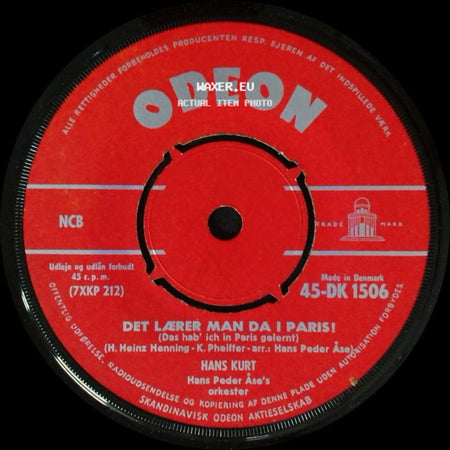Hans Kurt - Pengegaloppen / Det Lærer Man Da I Paris! (Das Hab' Ich In Paris Gelernt) side B