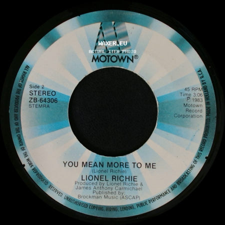 Lionel Richie - Hello / You Mean More To Me side B
