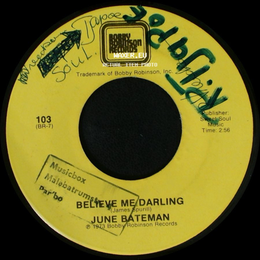 June Bateman - Come On Little Boy / Believe Me Darling side B