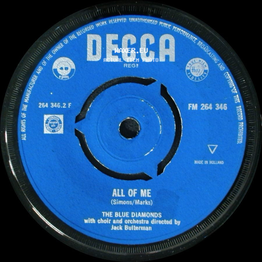 The Blue Diamonds - All Of Me / Ramona side A