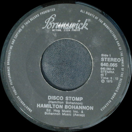 Hamilton Bohannon - Disco Stomp / East Coast Groove side A