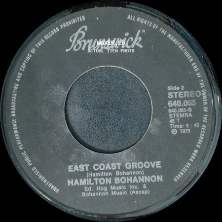 Hamilton Bohannon - Disco Stomp / East Coast Groove side B