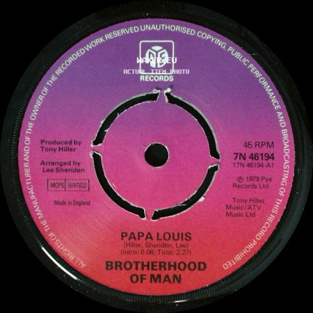 Brotherhood Of Man - Papa Louis / For You side A