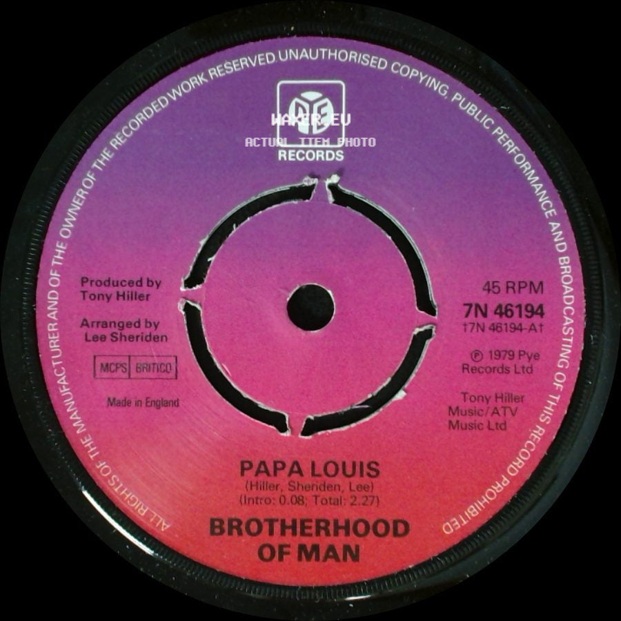 Brotherhood Of Man - Papa Louis / For You side A