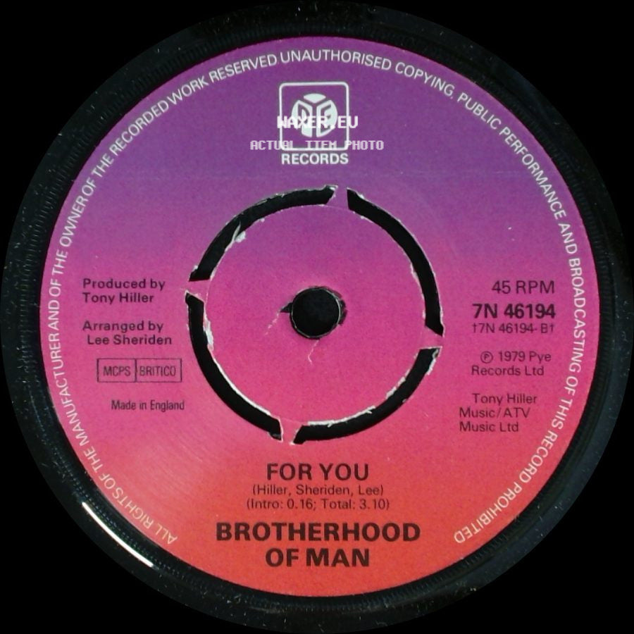Brotherhood Of Man - Papa Louis / For You side B